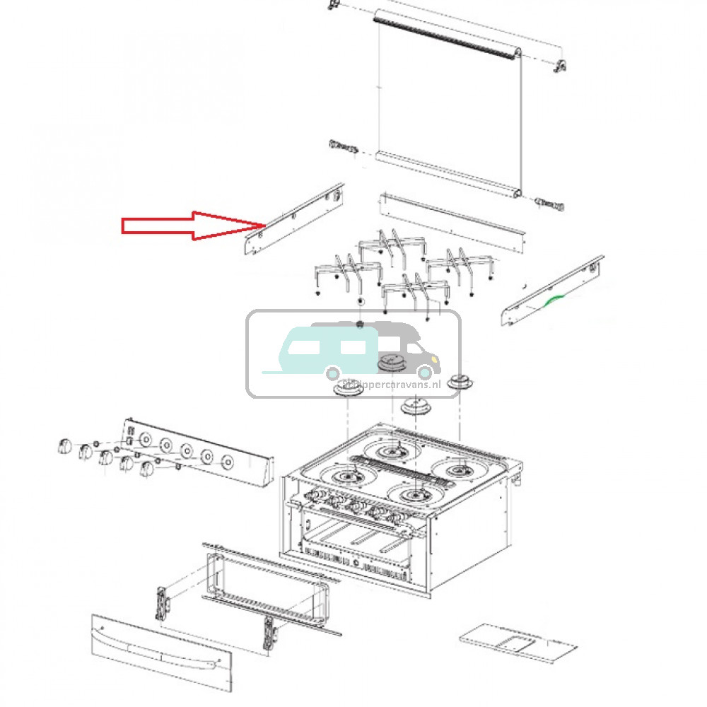 Dometic CU400 Profiel Fornuis Links