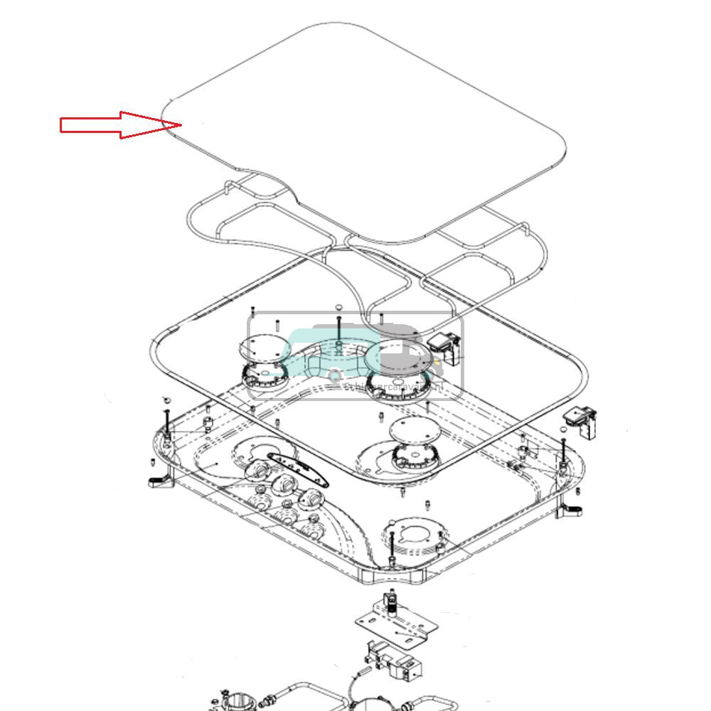 Thetford Hob 345 Komfoor Glasplaat 