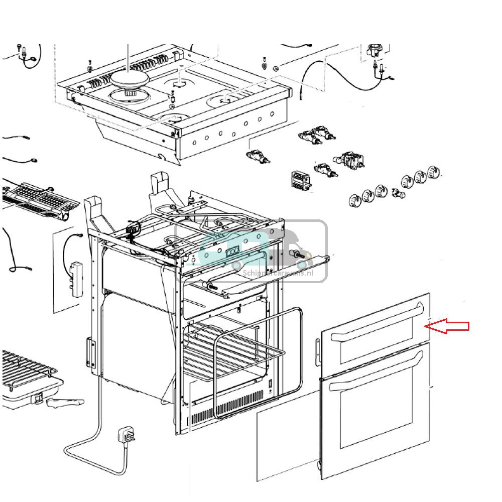 Thetford Aspire 2 Fornuis Grill deur 