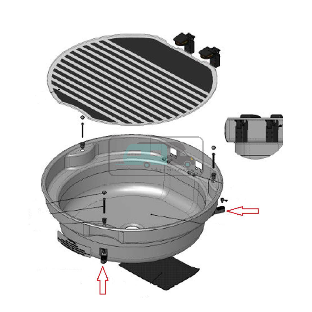 Thetford SBL3000 Spoelbak Bevestigingsclip