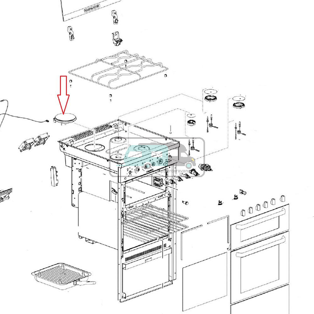 Thetford Duplex Fornuis Dual Fuel Branderkop 