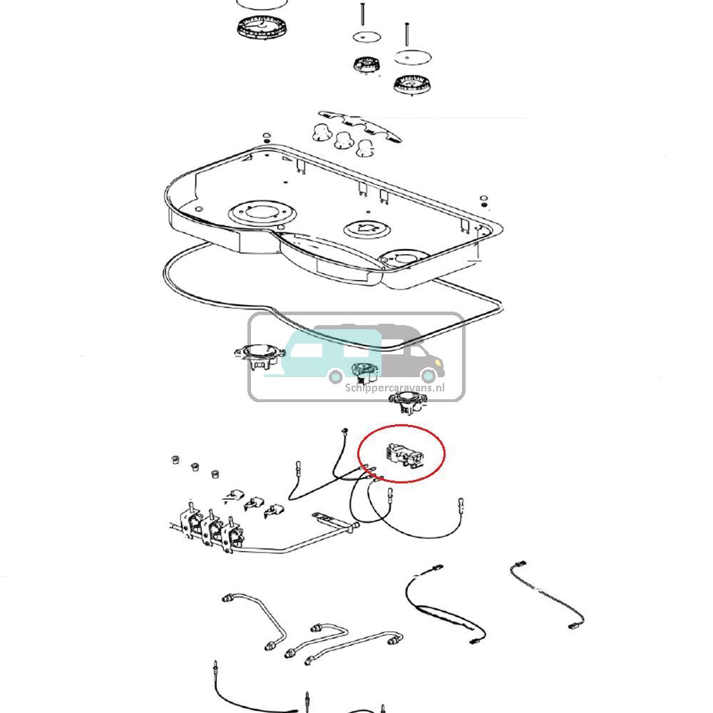 Thetford Hob 353 serie Onstekingsautomaat