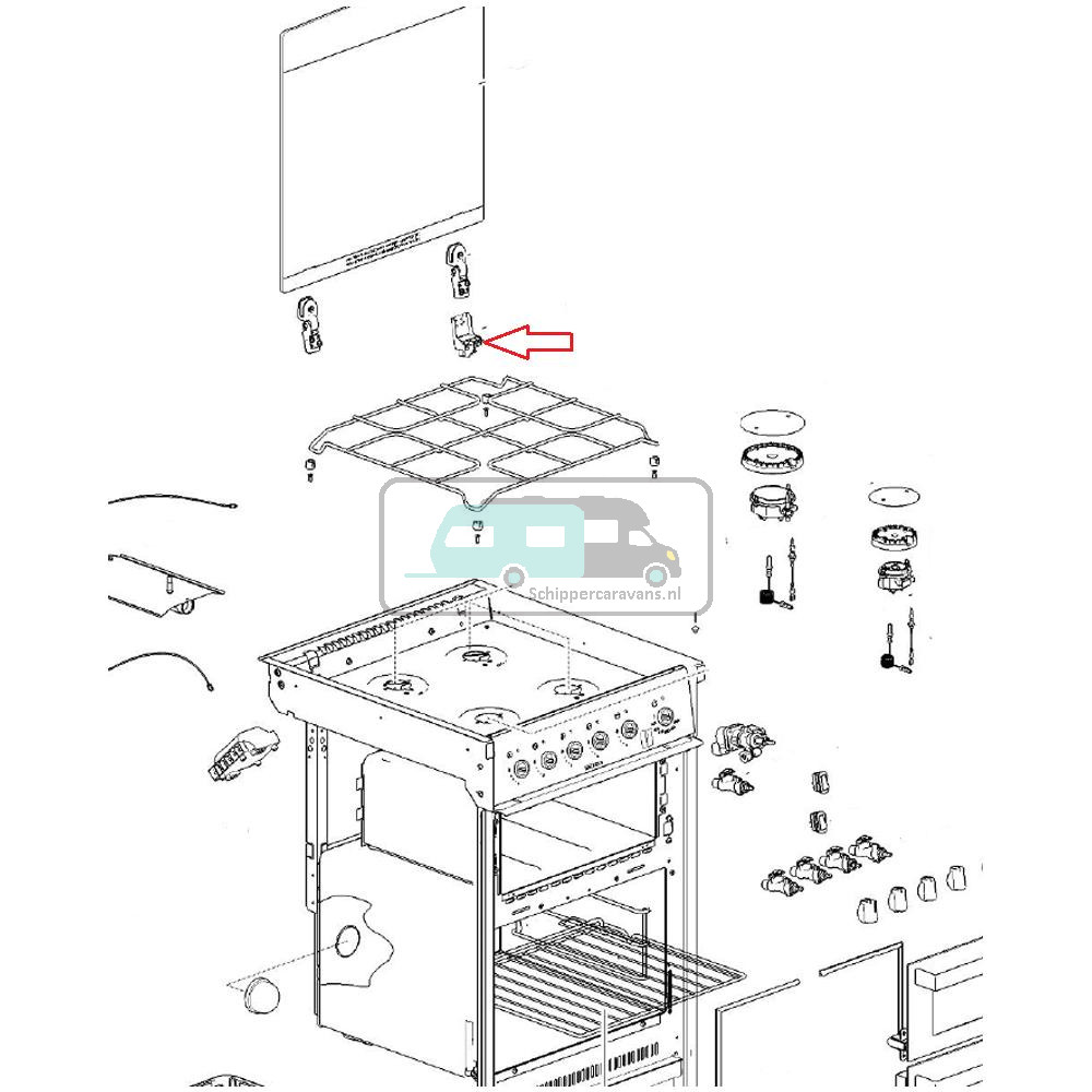 Thetford Fornuis Scharnier Onder