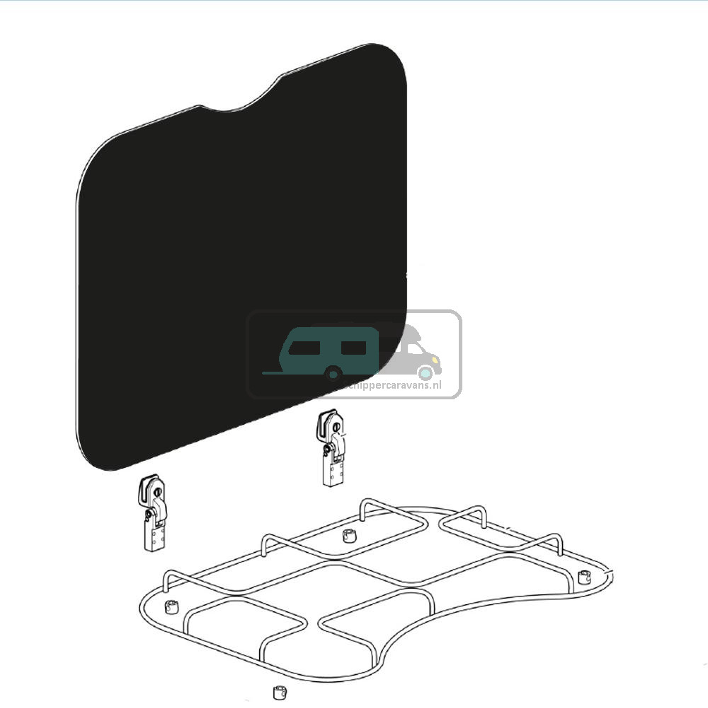 Thetford Basic Line 340 Komfoor Glasplaat zwart 