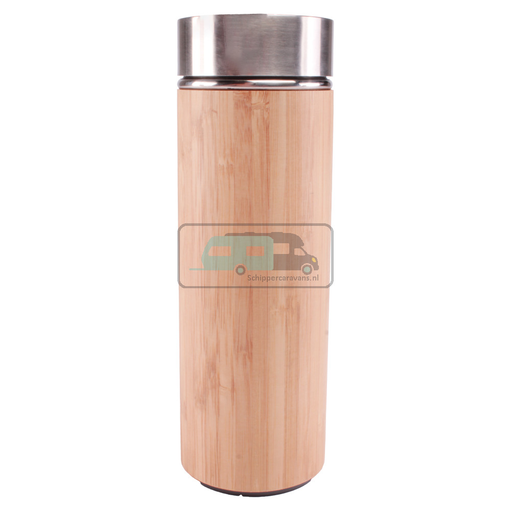 ViaMondo Thermosfles 0.33L Bamboe met Temperatuur Display