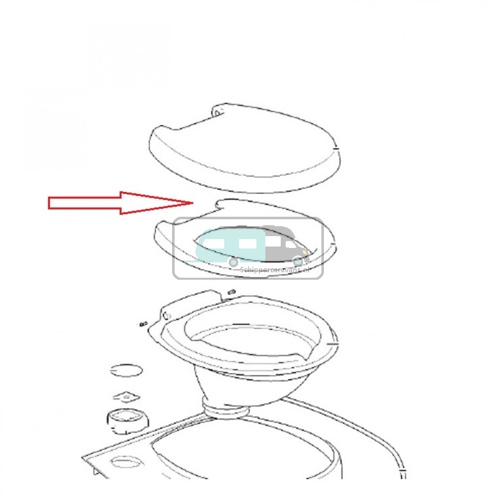 Bril & deksel Wit / grijs