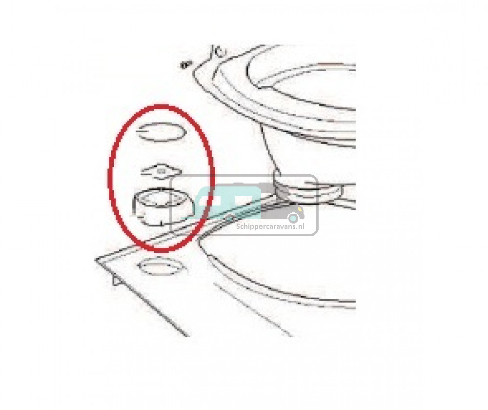 Thetford C500 Controle Knop C versie V2 wit/grijs