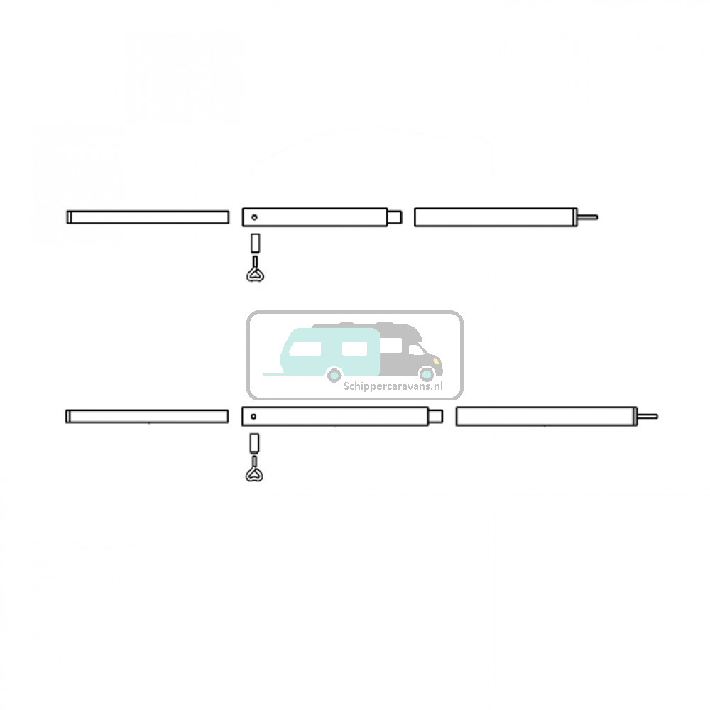 Campking luifelstokkenset Sunsation 25 mm Prem.