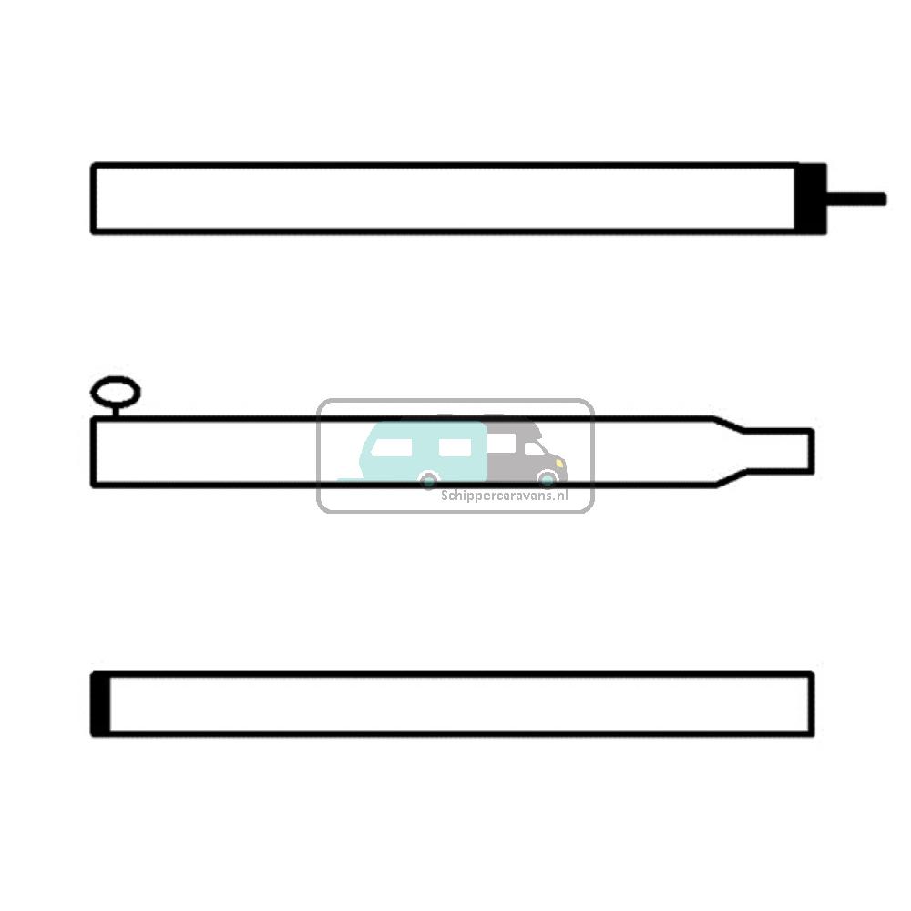 Campking car. voortentstok 25/22mm 170-250cm Ba