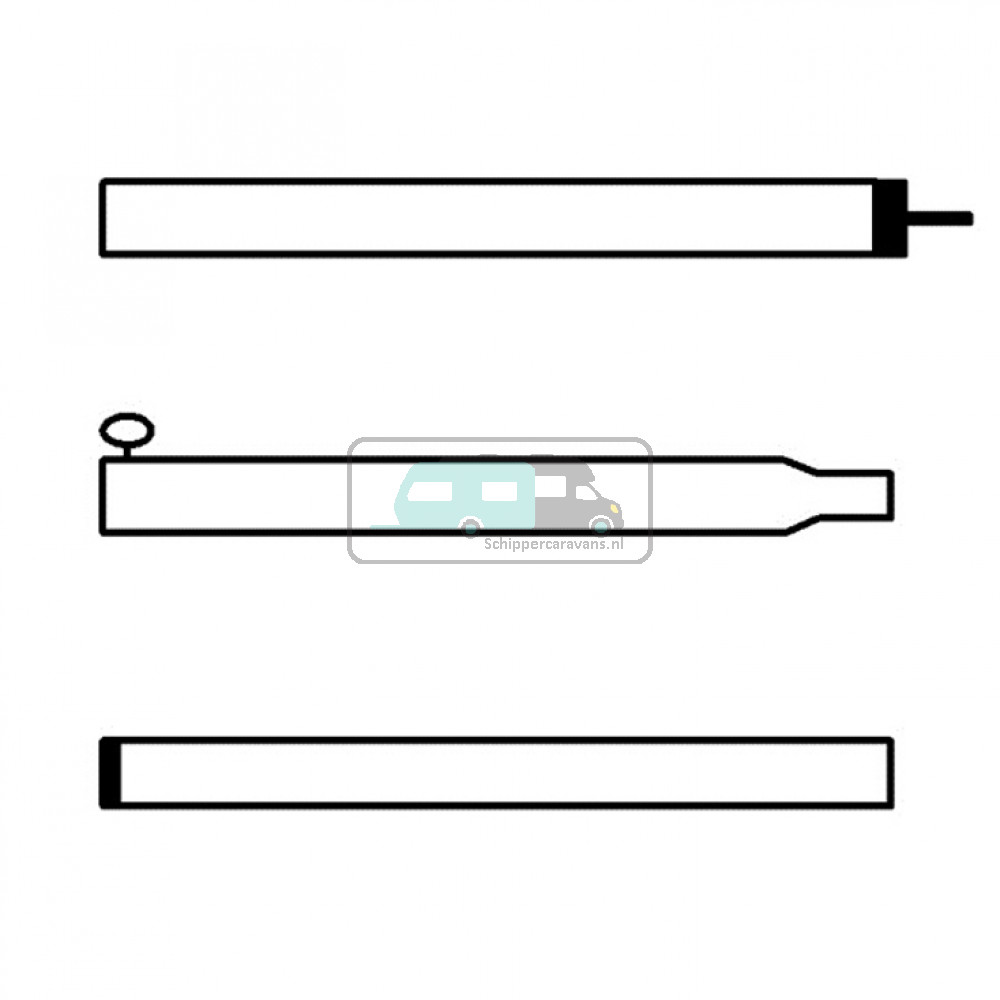 Campking car. voortentstok 25/22mm 170-250cm Pr