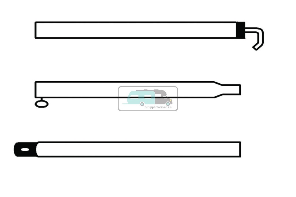 Campking Luifelnokstok 22/19mm 180-250cm Premium