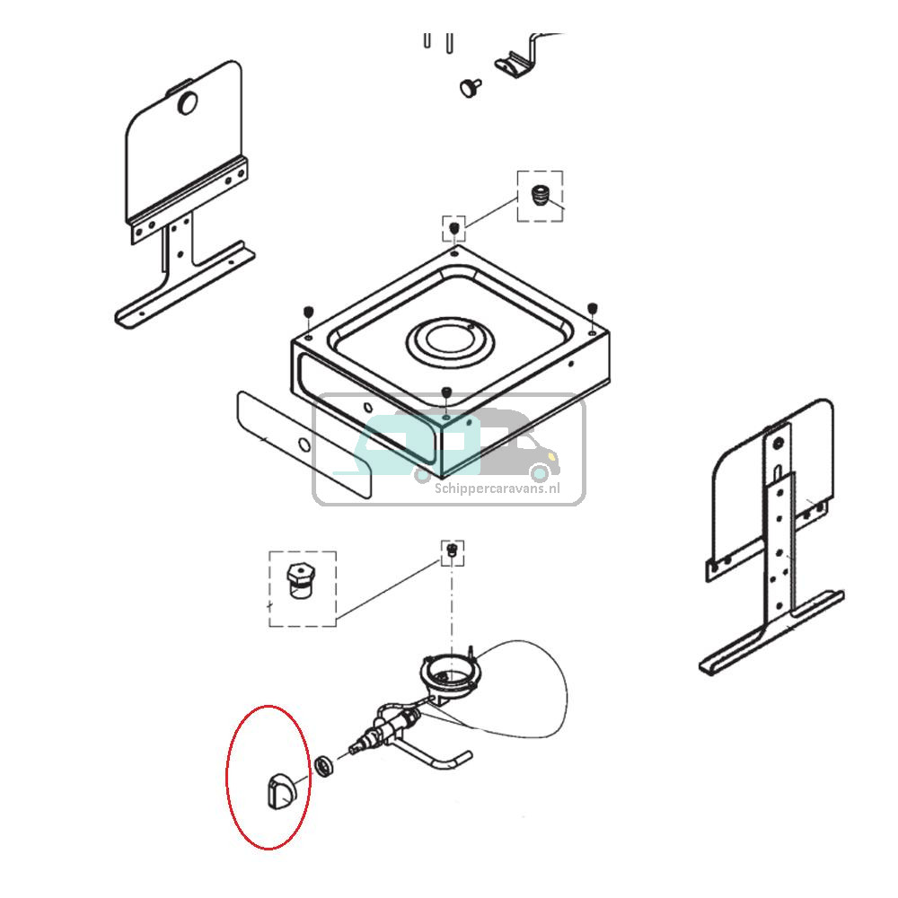 Dometic EK 1600 Knop grijs Argentata (4 pc)