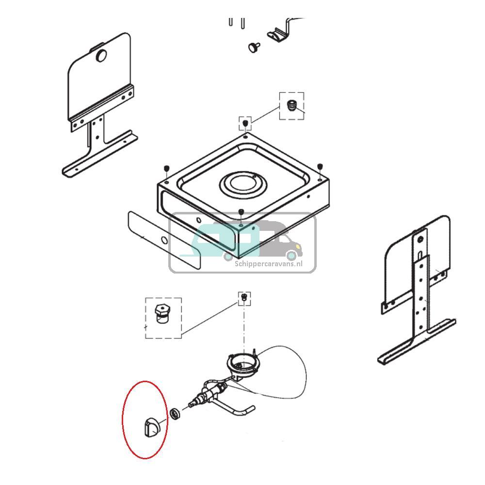 Dometic EK 1600 Knop grijs Argentata (4 pc)