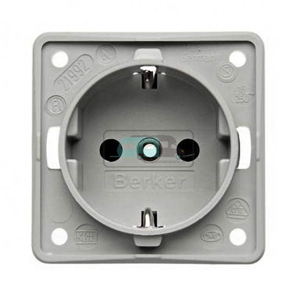 Berker Contactdoos 230V Inbouw Grijs Mat
