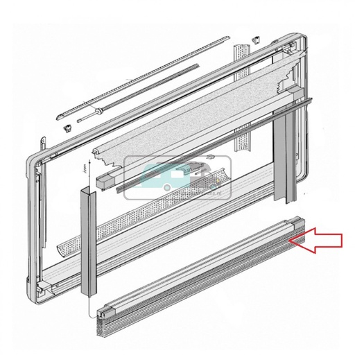 [OCS_1802529] Dometic S3/S4 Verduisteringsrollo Aluminium/Wit 110x70