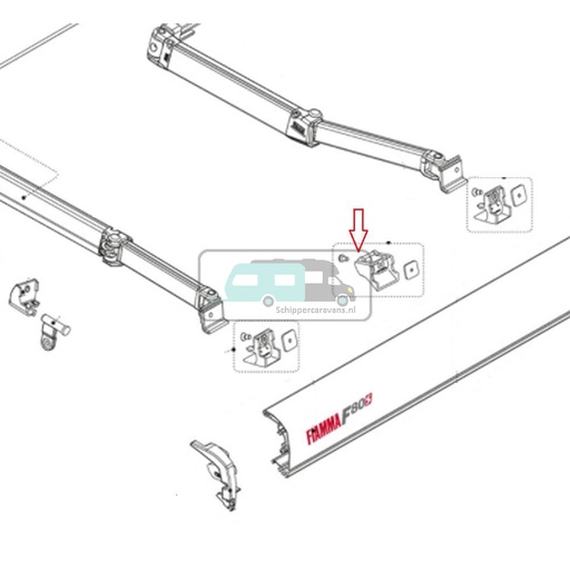[OCS_2607357] Fiamma F80S Rafter kit Lead Rail