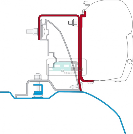 [OCS_2607566] Fiamma Ducato/Jumper/Boxer Roof Rail Alu-Line Kit H2-L2/L3 >2006 F45