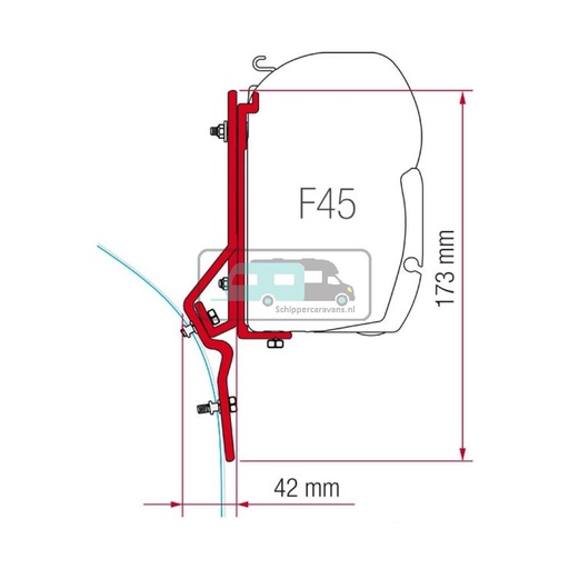 [OCS_A0007093] Fiamma Ducato<1994/Renault Master >03/1998 Kit H1/H2 F45