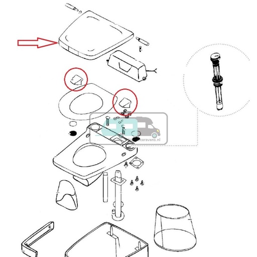 [OCS_A9904232] Thetford Electra Magic Scharnier Links en Rechts