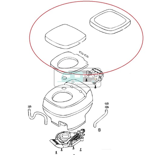 [OCS_36768] Thetford Aqua Magic Starlite Bril en Deksel