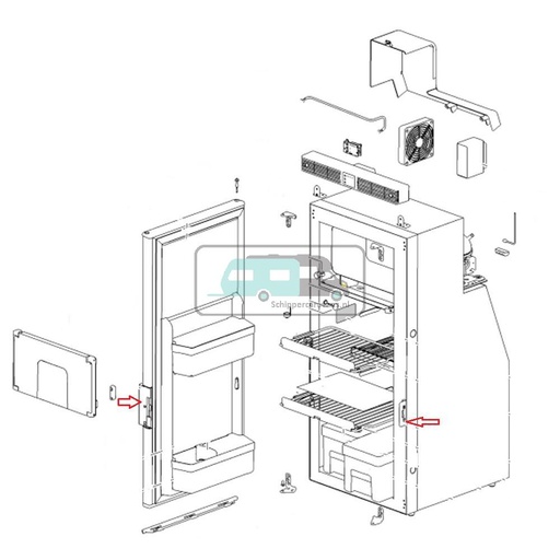 [OCS_A9902425] Thetford Handvat met Slotplaat T1090 