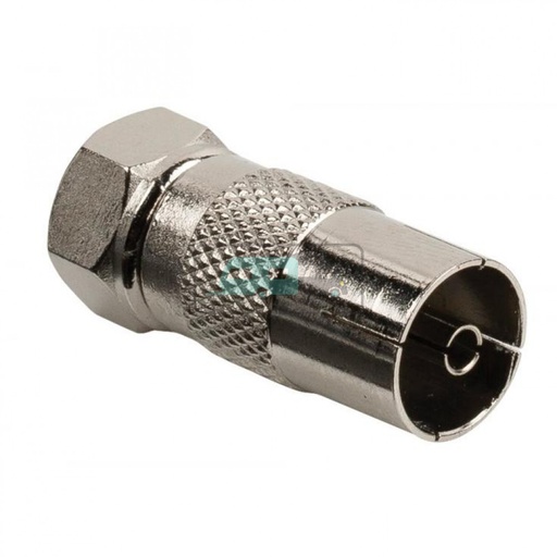 [OCS_0126035B] Koppelstuk coaxstekker male>F-stekker.