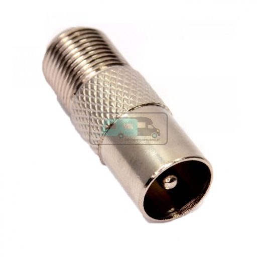 [OCS_0126036B] Koppelstuk F-stekker>Coaxstekker male. 