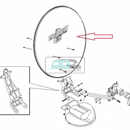 [OCS_A9905550] Teleco Schotel antenne D=650 mm nr. 3676