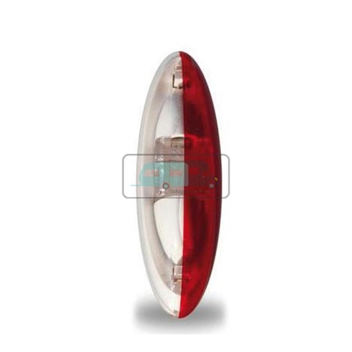 [OCS_A0018088L] Jokon Markering SPL2010 Ovaal Opbouw Rood/Wit Wit Frame 12/24V