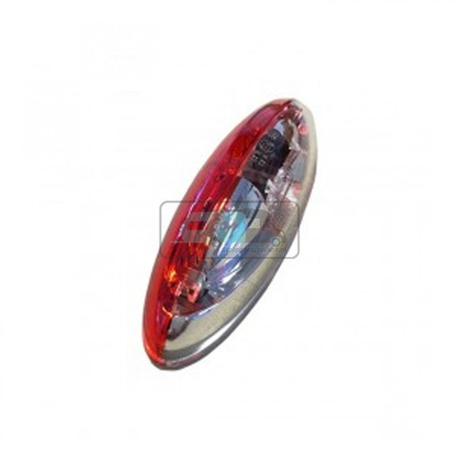 [OCS_0210009B] Jokon Markering SPL2010 Ovaal Opbouw Rood/Wit Grijs Frame 12/24V