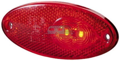 [OCS_0210041B] Hella Markering LED met Reflector Ovaal Opbouw Rood