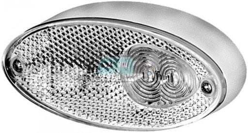 [OCS_0210061] Hella Breedtelicht LED Ovaal Opbouw Wit Onderplaat Zilver