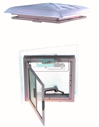 [OCS_A0035465] MPK Dakluik 40x40cm Melkglas Grote Kap+Combirollo Wit