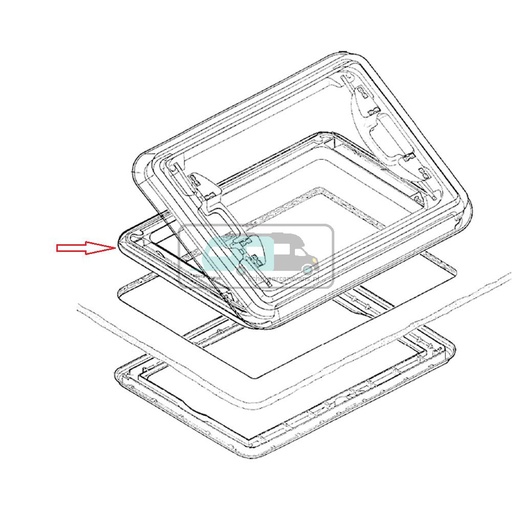 [OCS_0402052] Dometic Heki 1 Inbouwkader voor Glaskoepel