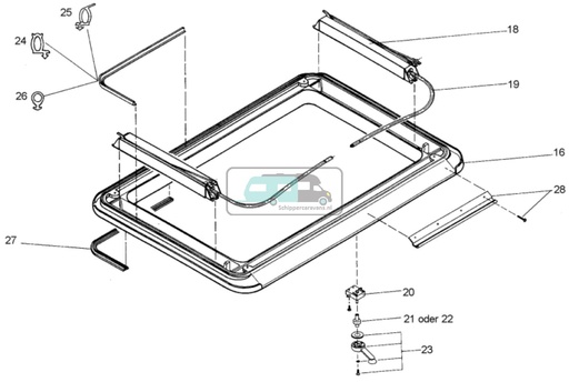 [OCS_A0026087] Dometic Heki 1 Aansdrijfasje v. dakdikte >55mm