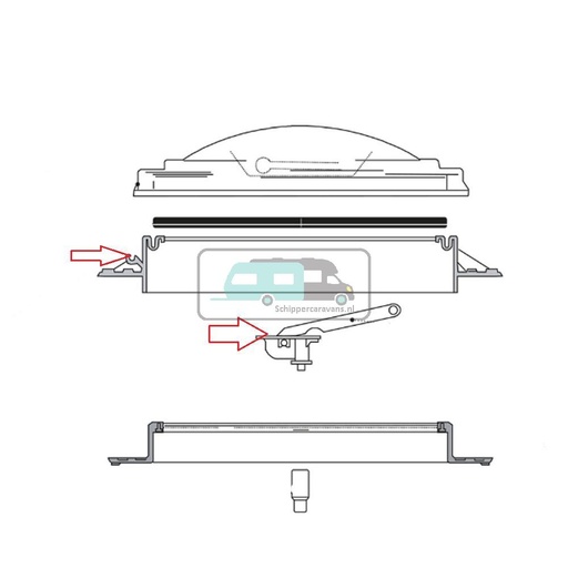 [OCS_A9903354] Fiamma Vent 50 Buitenkader met Scharnieren