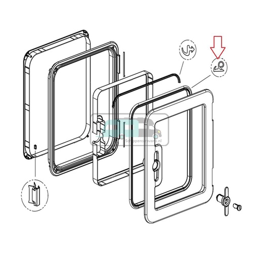 [OCS_0417101] Dometic SK5 Afdichtrubber Serviceluik 3mtr