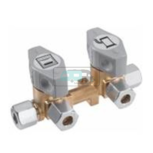 [OCS_0713003B] GOK Gasdistributieblok 2-Weg 8-8mm