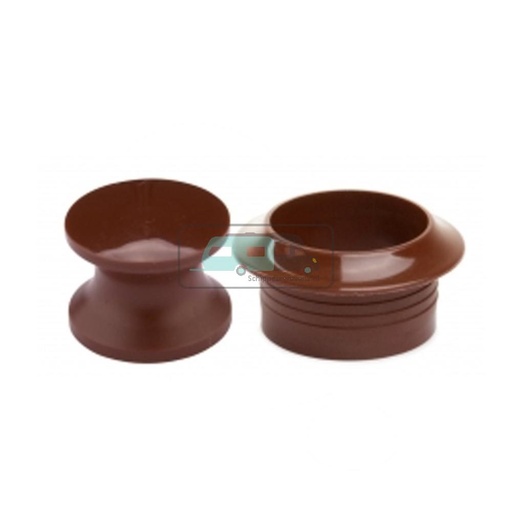 [OCS_A0034886L] Knop+Ring Pushlock Bruin 2st.