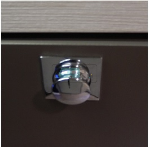 [OCS_0803022B] Mini Knop+Ring Vierkant Pushlock Glanzend Chroom 2st.