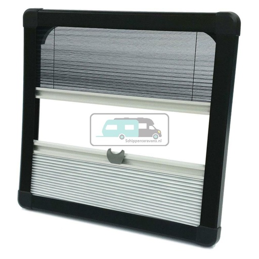 [OCS_A0035082] Horrex Gebogen Duo Plissé R5000 Zwart 524x534