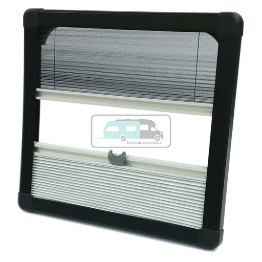 [OCS_0815548] Horrex Gebogen Duo Plissé R5000 Zwart 594x499