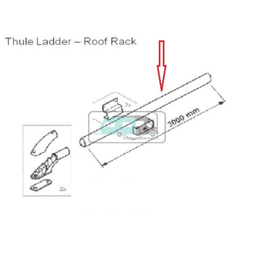 [OCS_A9902751] Thule Oval Tube L=3,0m Geanodiseerd