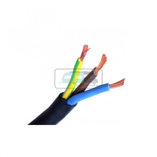 [OCS_1101019] Rond neopreen. 3x1,5mm2. zwart. Rol a 100m.