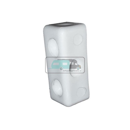 [OCS_A0034875L] Hoekverbinder pvc Wit 3-gaats rechthoek à 4 st.