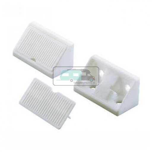 [OCS_1104020B] Hoekverbinder met afwerkkapje Wit à 4 st.