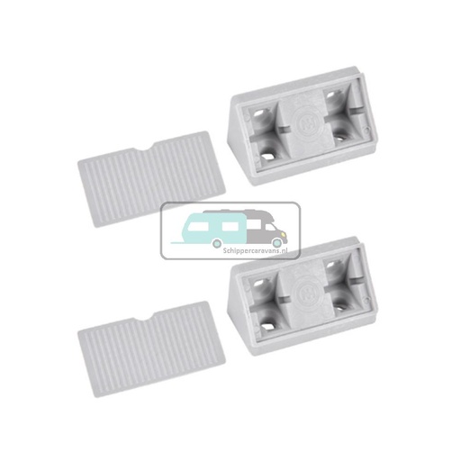 [OCS_A0034874L] Hoekverbinder met afwerkkapje. grijs à 4 st.