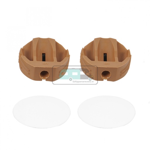 [OCS_1104031B] Hoekverbinder rond met afdekkap Wit à 4 stuks