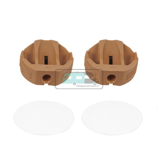 [OCS_A0033365L] Hoekverbinder rond met afdekkap Wit à 4 stuks