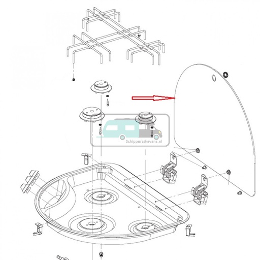 [OCS_1133361] Dometic CU400 Kit Glas Grill